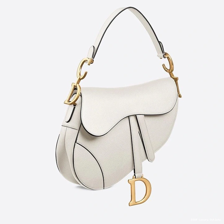 Cheap Saddle Calfskin Grained Bag Dior White 0808 Luxury